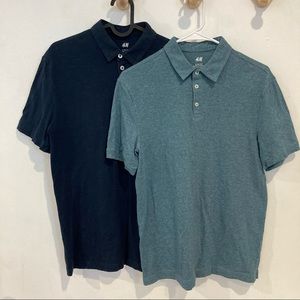 H&M Bundle Polo Shirts Blue Button-Up Dress Top S